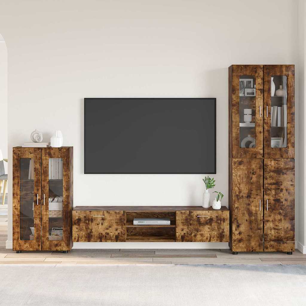 Ensemble meuble TV FLORIN 3 pcs Chêne fumé Bois d'ingénierie - XIOS