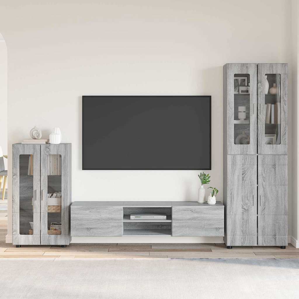 Ensemble meuble TV FLORIN 3 pcs Gris Sonoma Bois d'ingénierie - XIOS