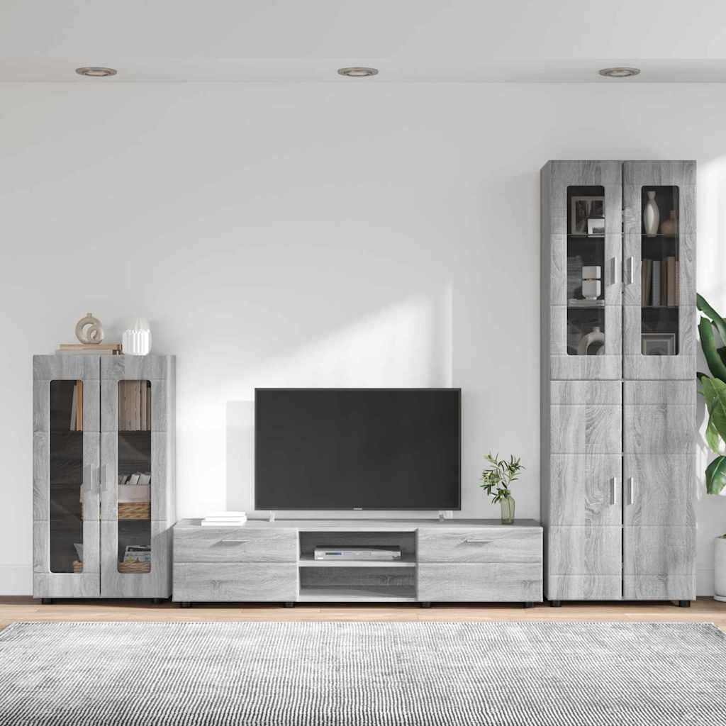 Ensemble meuble TV FLORIN 3 pcs Gris Sonoma Bois d'ingénierie - XIOS