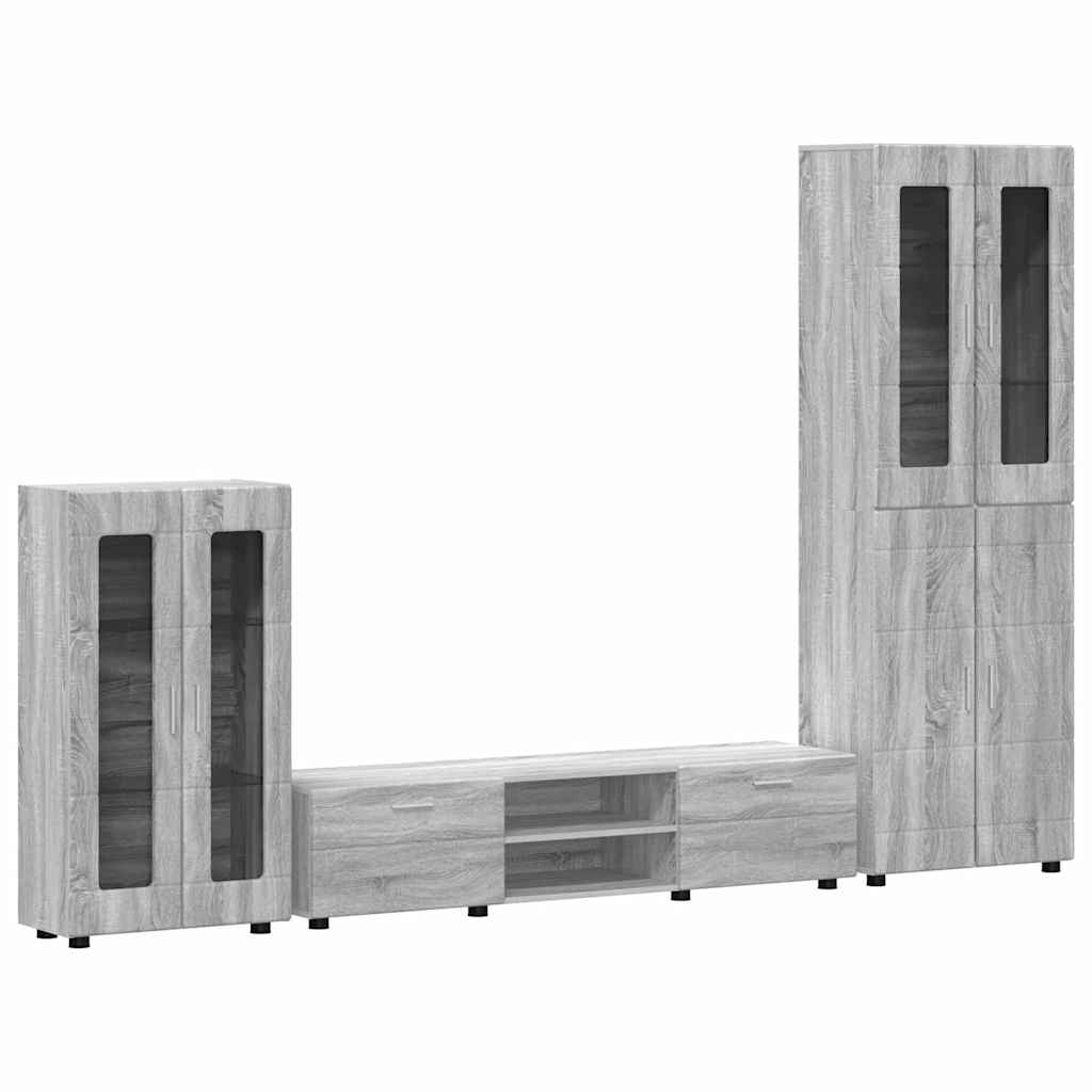 Ensemble meuble TV FLORIN 3 pcs Gris Sonoma Bois d'ingénierie - XIOS