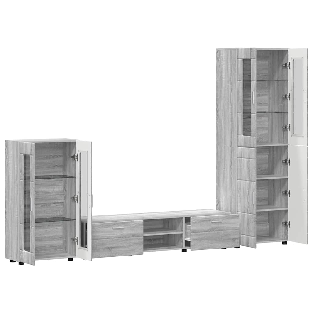 Ensemble meuble TV FLORIN 3 pcs Gris Sonoma Bois d'ingénierie - XIOS