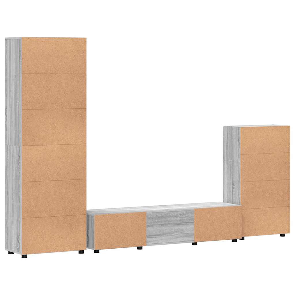 Ensemble meuble TV FLORIN 3 pcs Gris Sonoma Bois d'ingénierie - XIOS