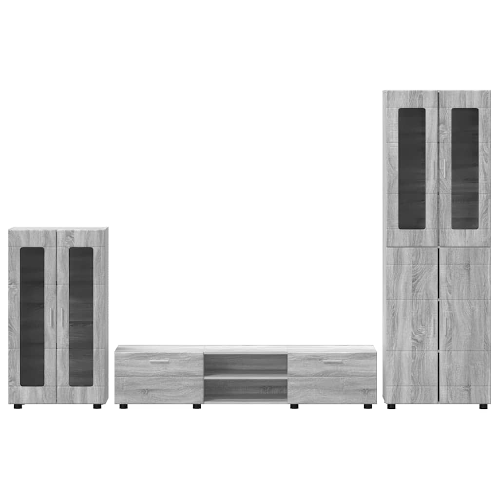 Ensemble meuble TV FLORIN 3 pcs Gris Sonoma Bois d'ingénierie - XIOS