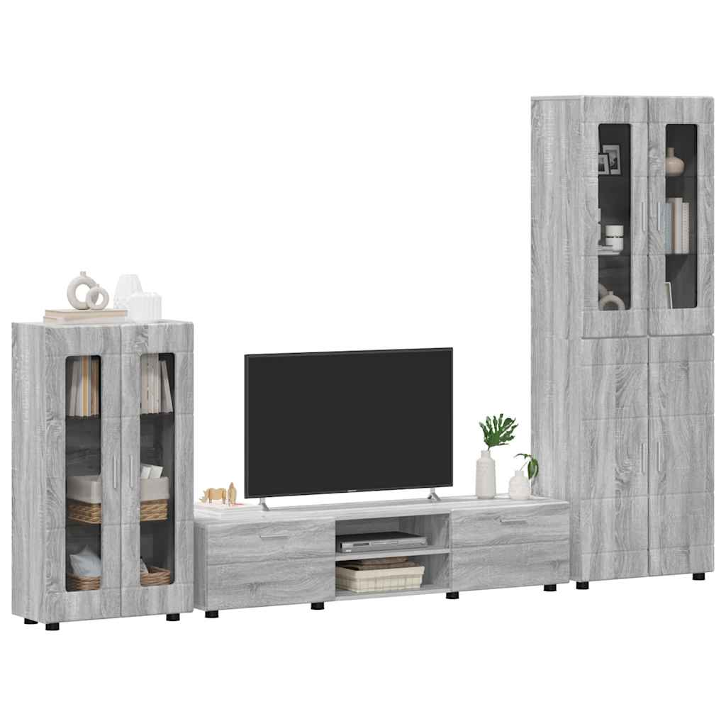Ensemble meuble TV FLORIN 3 pcs Gris Sonoma Bois d'ingénierie - XIOS