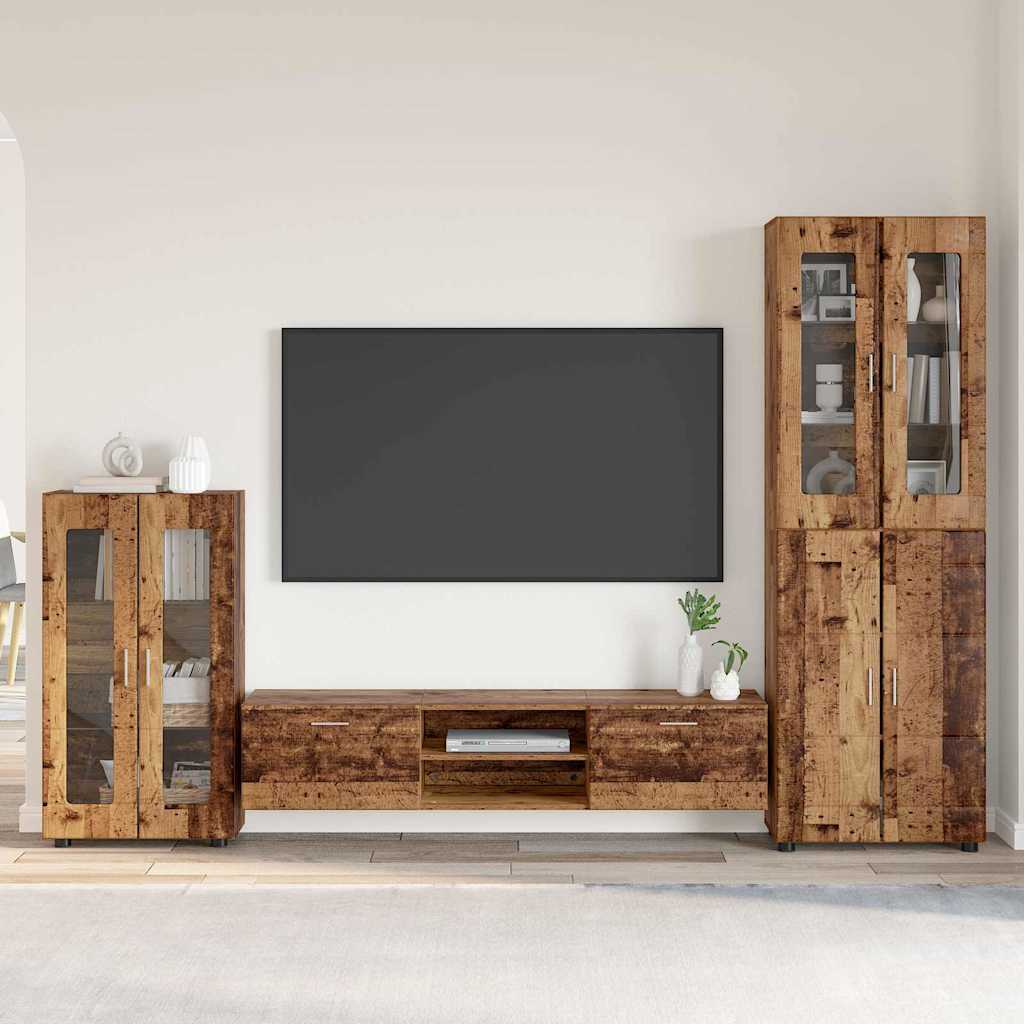 Ensemble meuble TV avec tiroir Bois ancien Bois d'ingénierie - XIOS