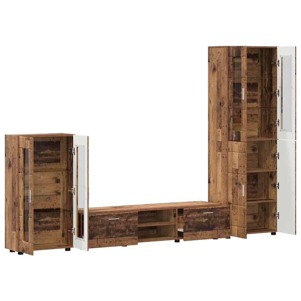 Ensemble meuble TV FLORIN 3 pcs Bois ancien Bois d'ingénierie - XIOS