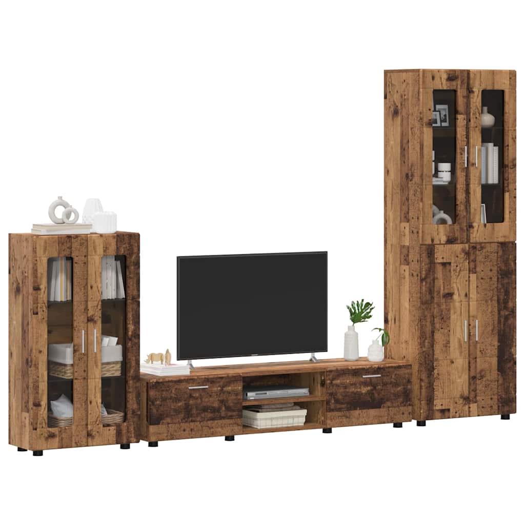 Ensemble meuble TV FLORIN 3 pcs Bois ancien Bois d'ingénierie - XIOS