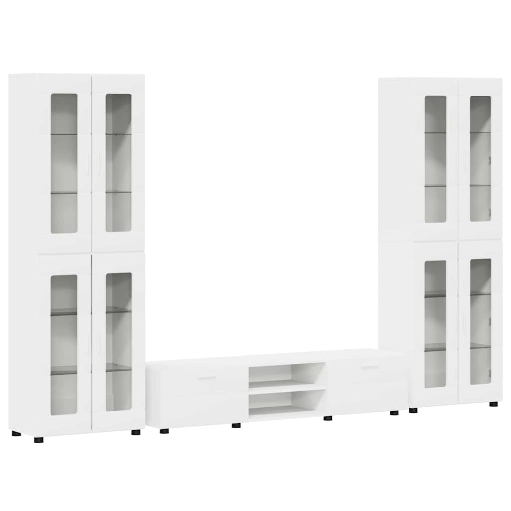 Ensemble meuble TV avec tiroir Blanc Bois d'ingénierie - XIOS