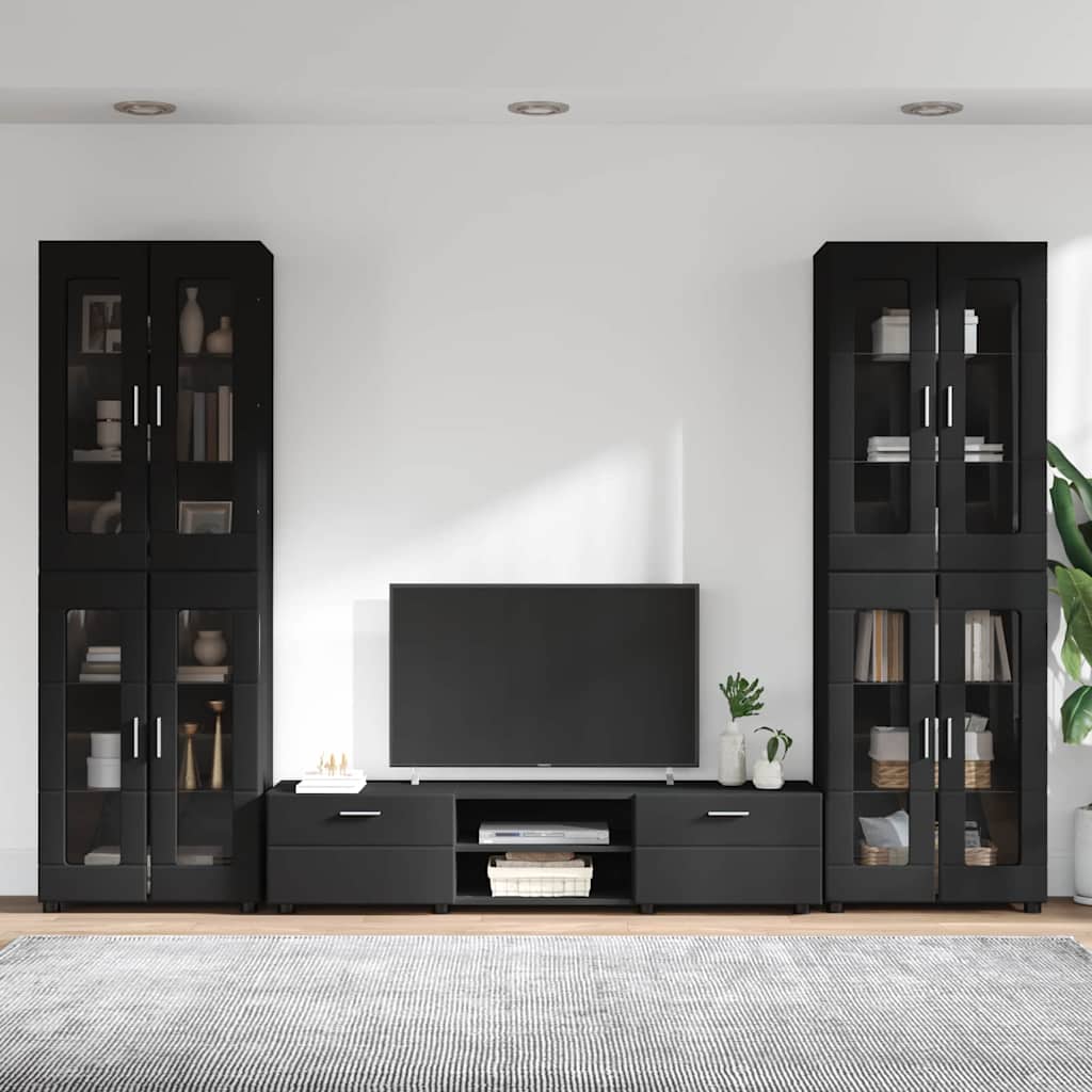 Ensemble meuble TV FLORIN 3 pcs Noir Bois d'ingénierie - XIOS