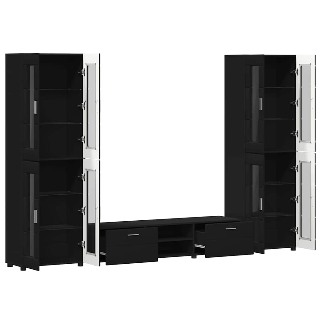 Ensemble meuble TV FLORIN 3 pcs Noir Bois d'ingénierie - XIOS
