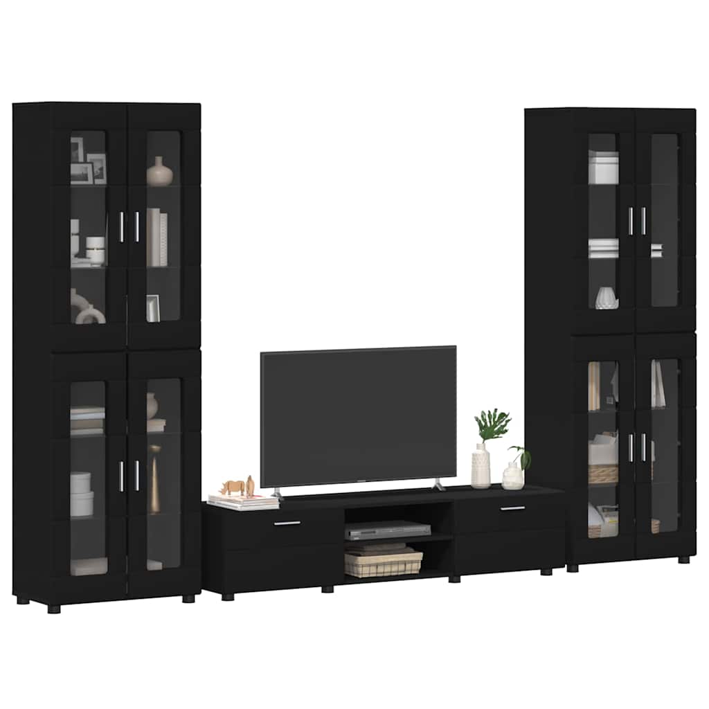 Ensemble meuble TV FLORIN 3 pcs Noir Bois d'ingénierie - XIOS