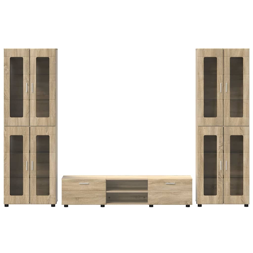 Ensemble meuble TV FLORIN 3 pcs Chêne Sonoma Bois d'ingénierie - XIOS