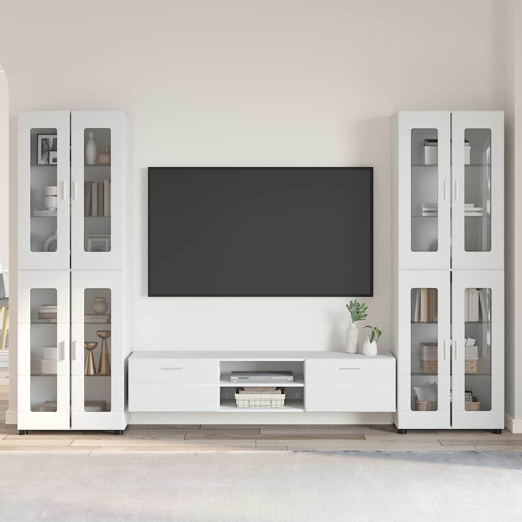 Ensemble meuble TV avec tiroir FLORIN 3 pcs Blanc brillant - XIOS