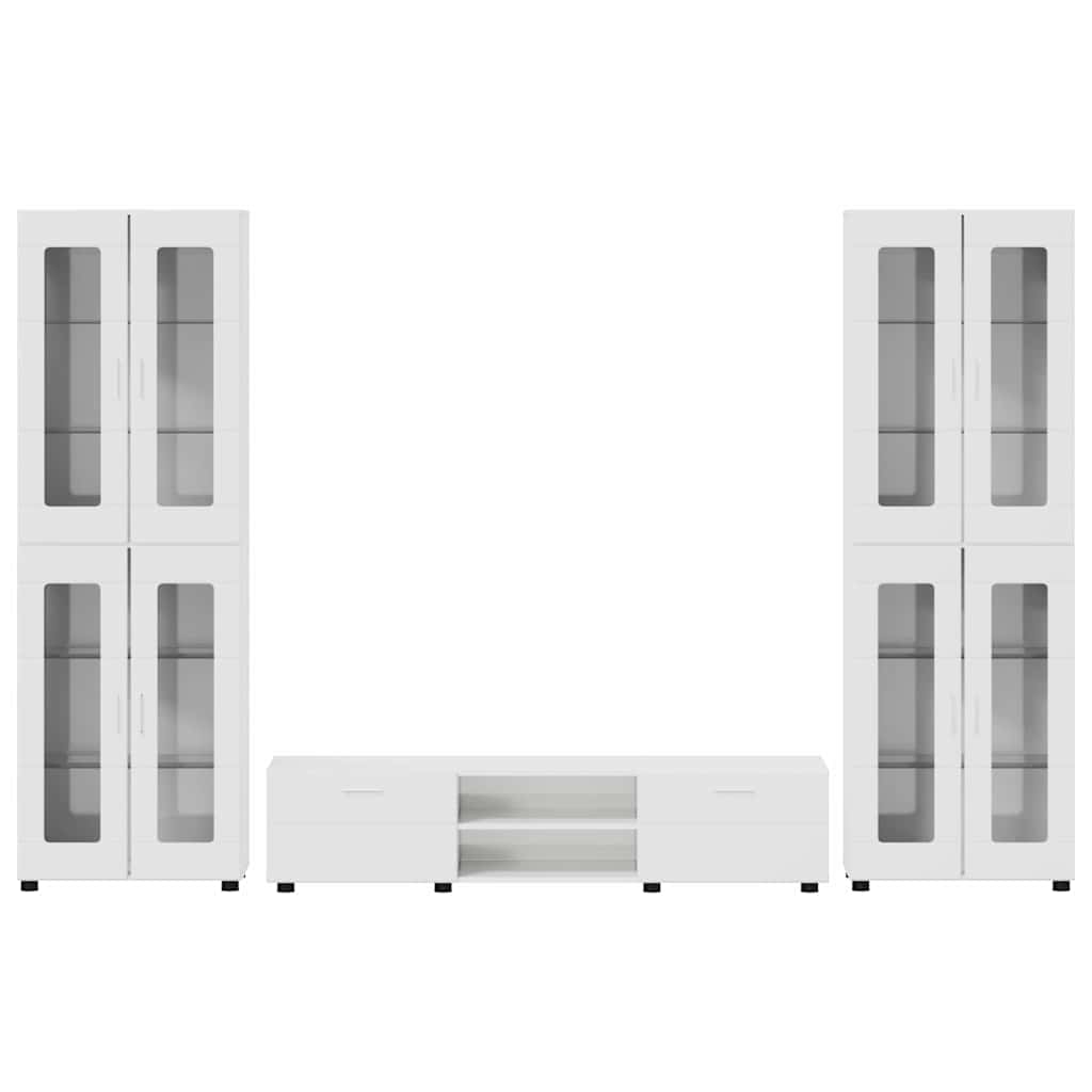 Ensemble meuble TV avec tiroir FLORIN 3 pcs Blanc brillant - XIOS