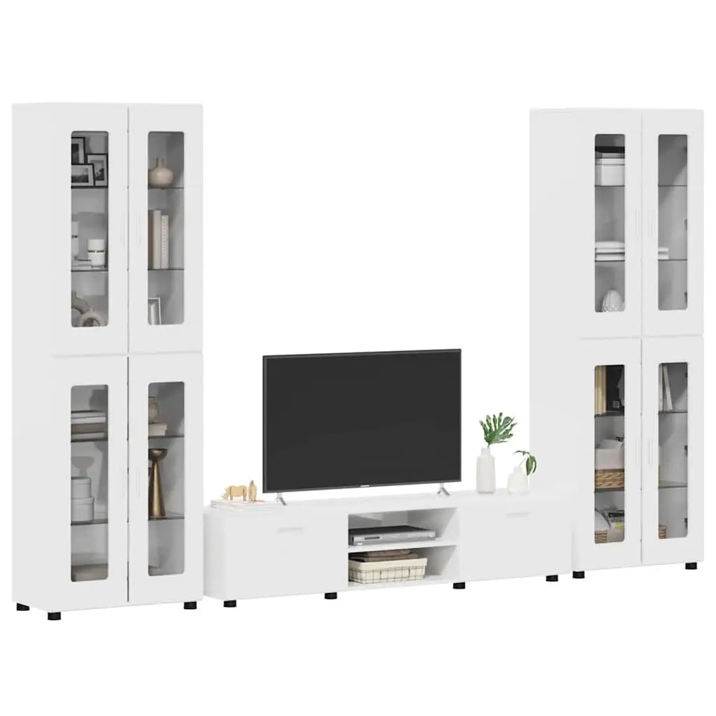 Ensemble meuble TV FLORIN 3 pc 150 x 39 x 30 cm Blanc brillant - XIOS