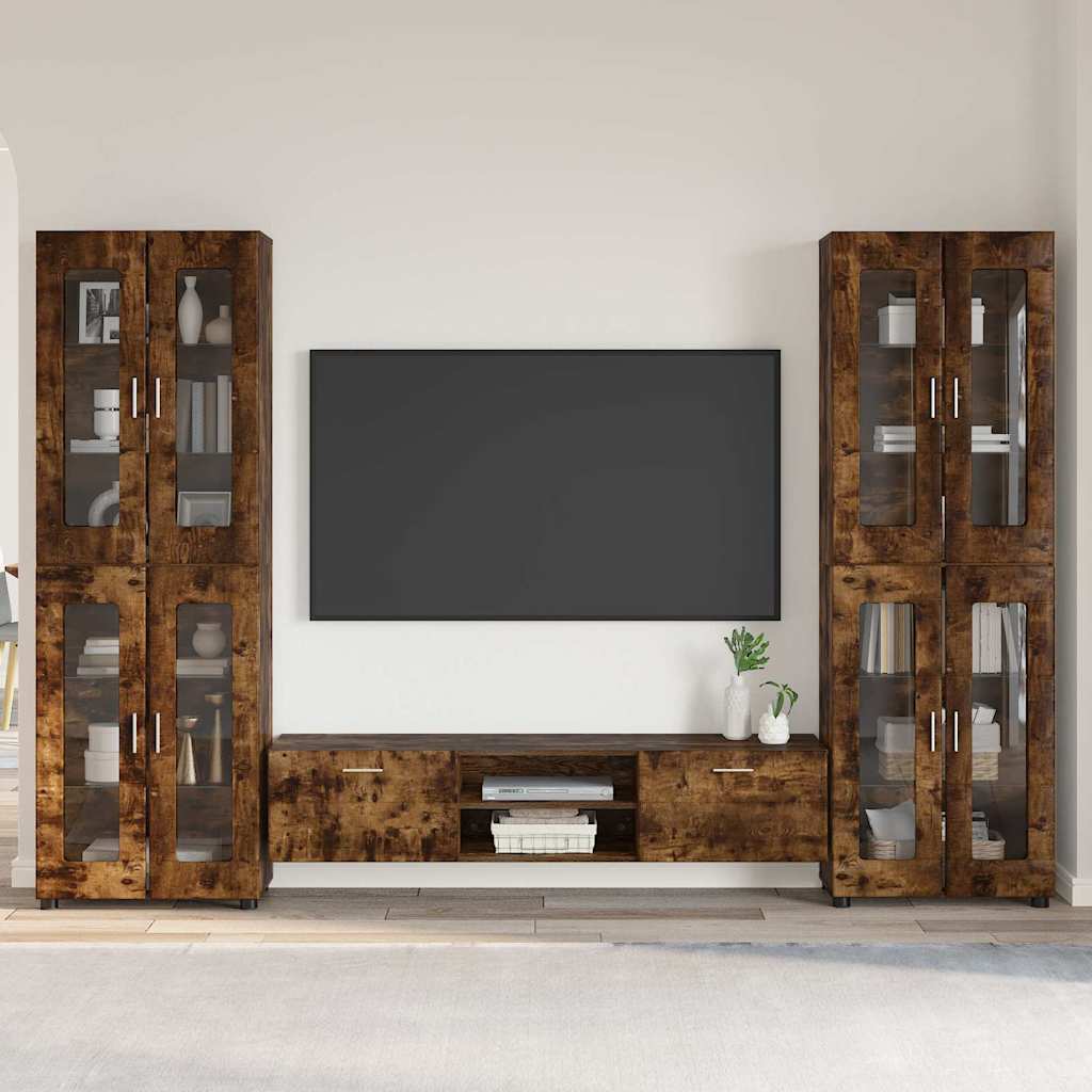 Ensemble meuble TV FLORIN 3 pcs Chêne fumé Bois d'ingénierie - XIOS