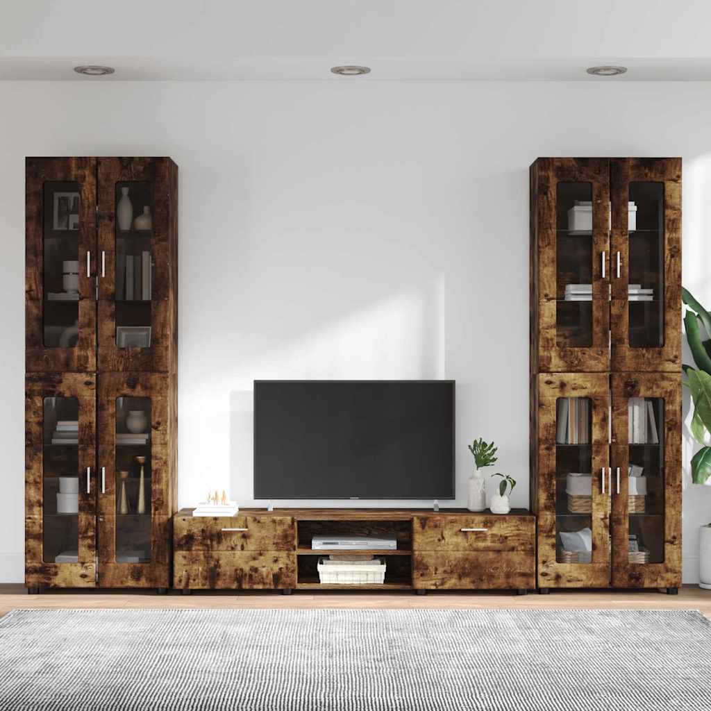 Ensemble meuble TV FLORIN 3 pcs Chêne fumé Bois d'ingénierie - XIOS
