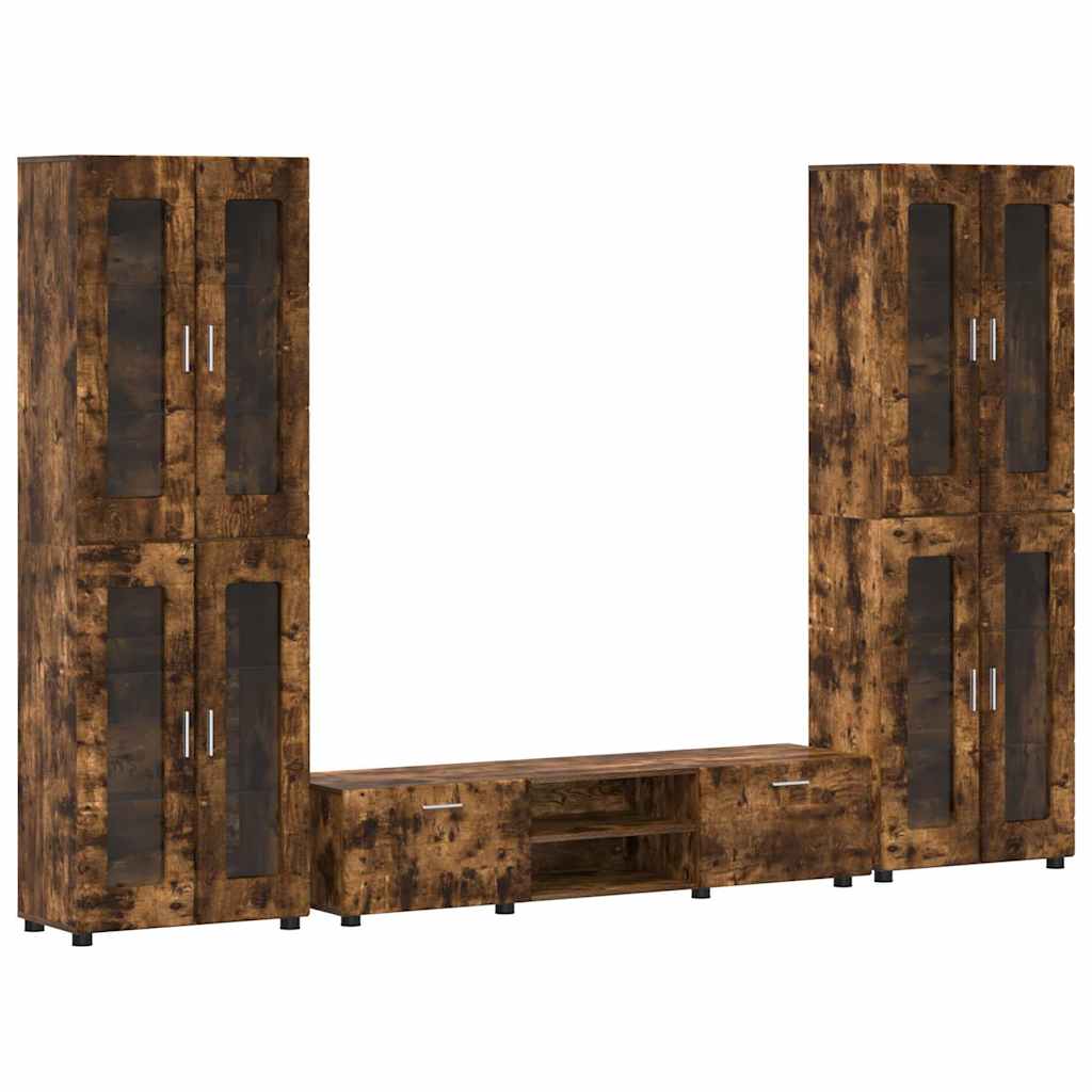 Ensemble meuble TV avec tiroir Chêne fumé Bois d'ingénierie - XIOS