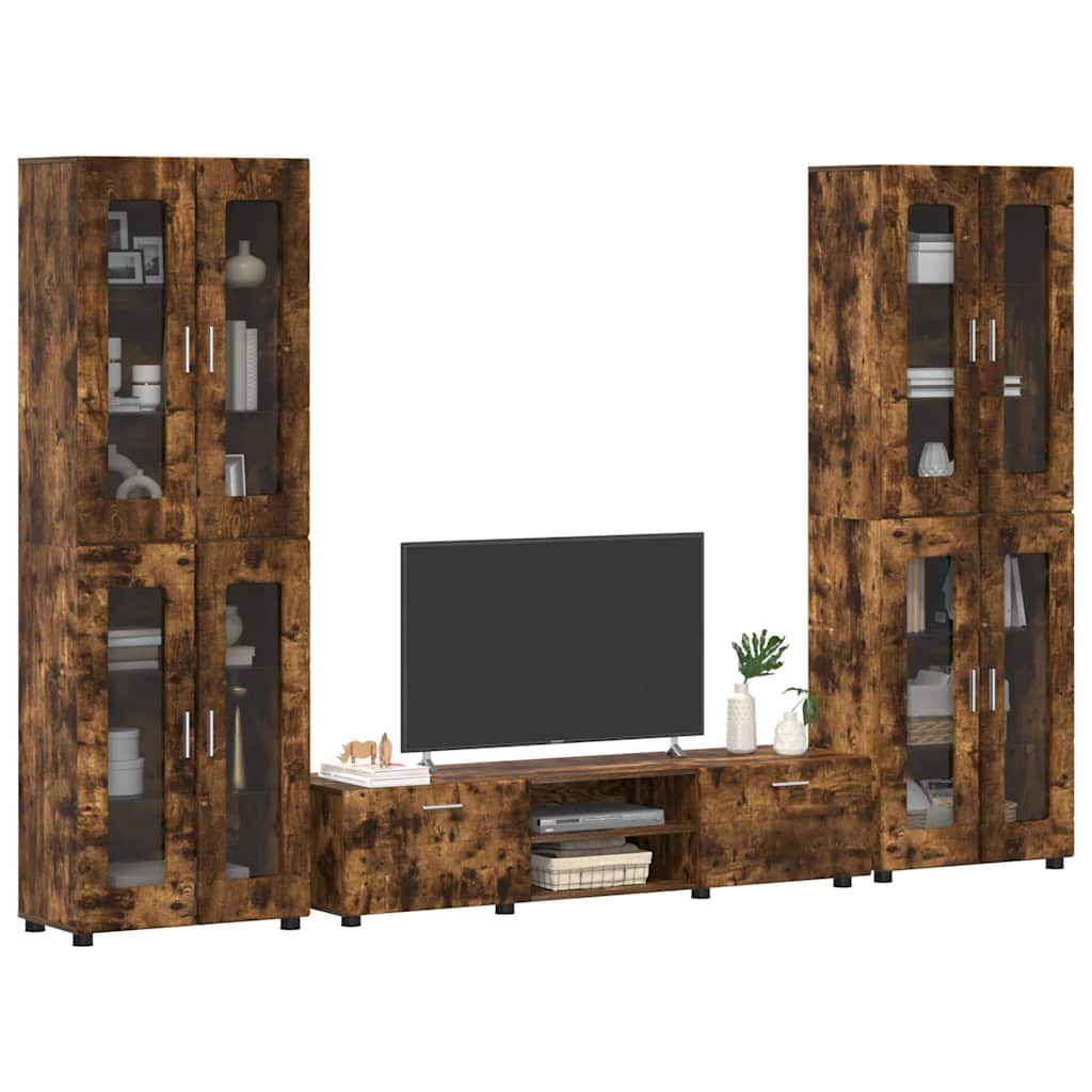 Ensemble meuble TV FLORIN 3 pcs Chêne fumé Bois d'ingénierie - XIOS