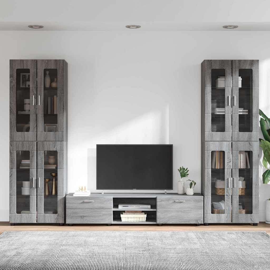 Ensemble meuble TV FLORIN 3 pcs Gris Sonoma Bois d'ingénierie - XIOS