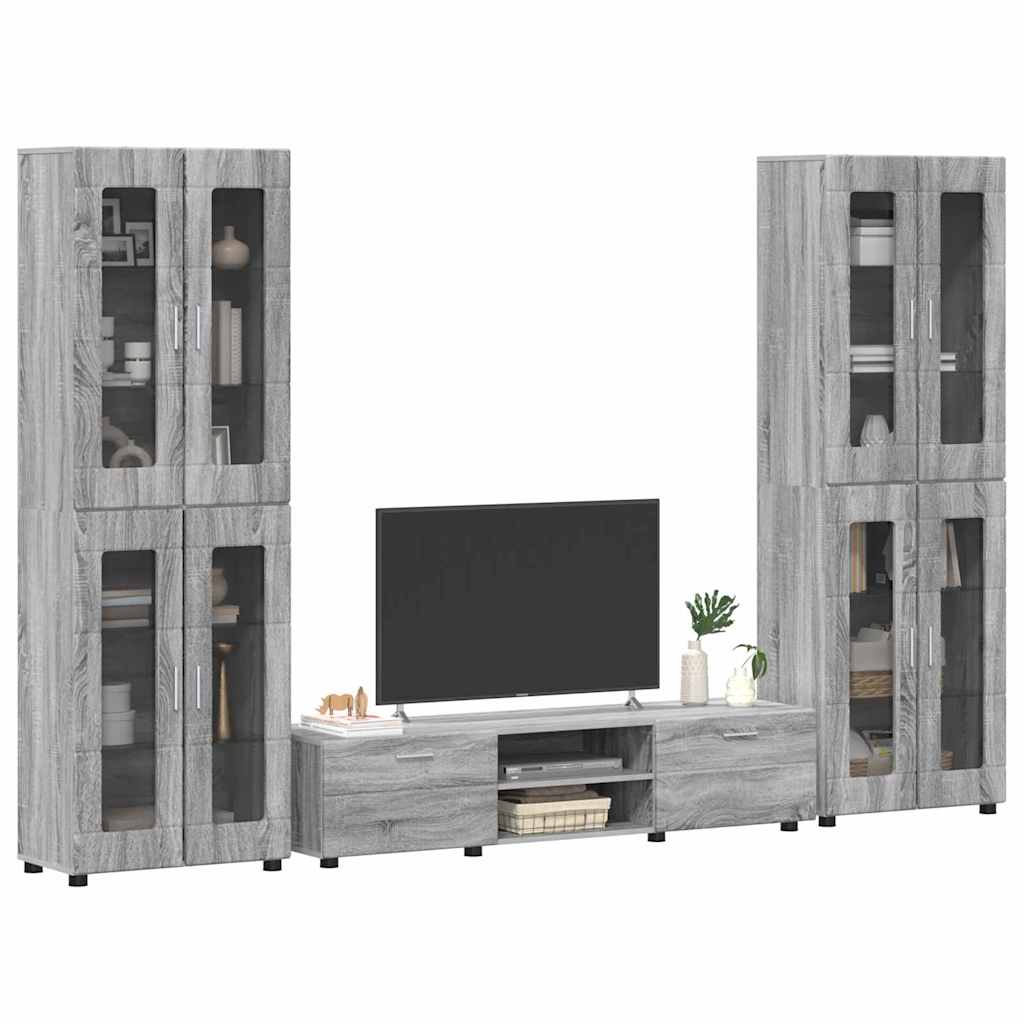 Ensemble meuble TV FLORIN 3 pcs Gris Sonoma Bois d'ingénierie - XIOS