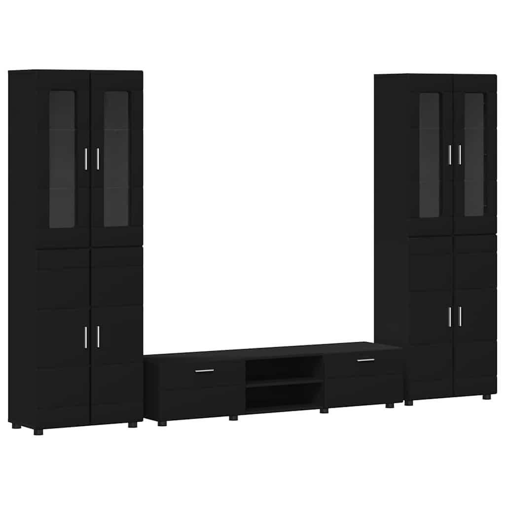 Ensemble meuble TV FLORIN 3 pcs Noir Bois d'ingénierie - XIOS