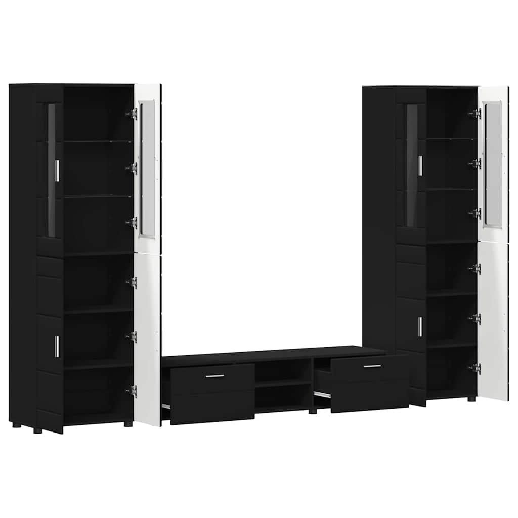 Ensemble meuble TV FLORIN 3 pcs Noir Bois d'ingénierie - XIOS