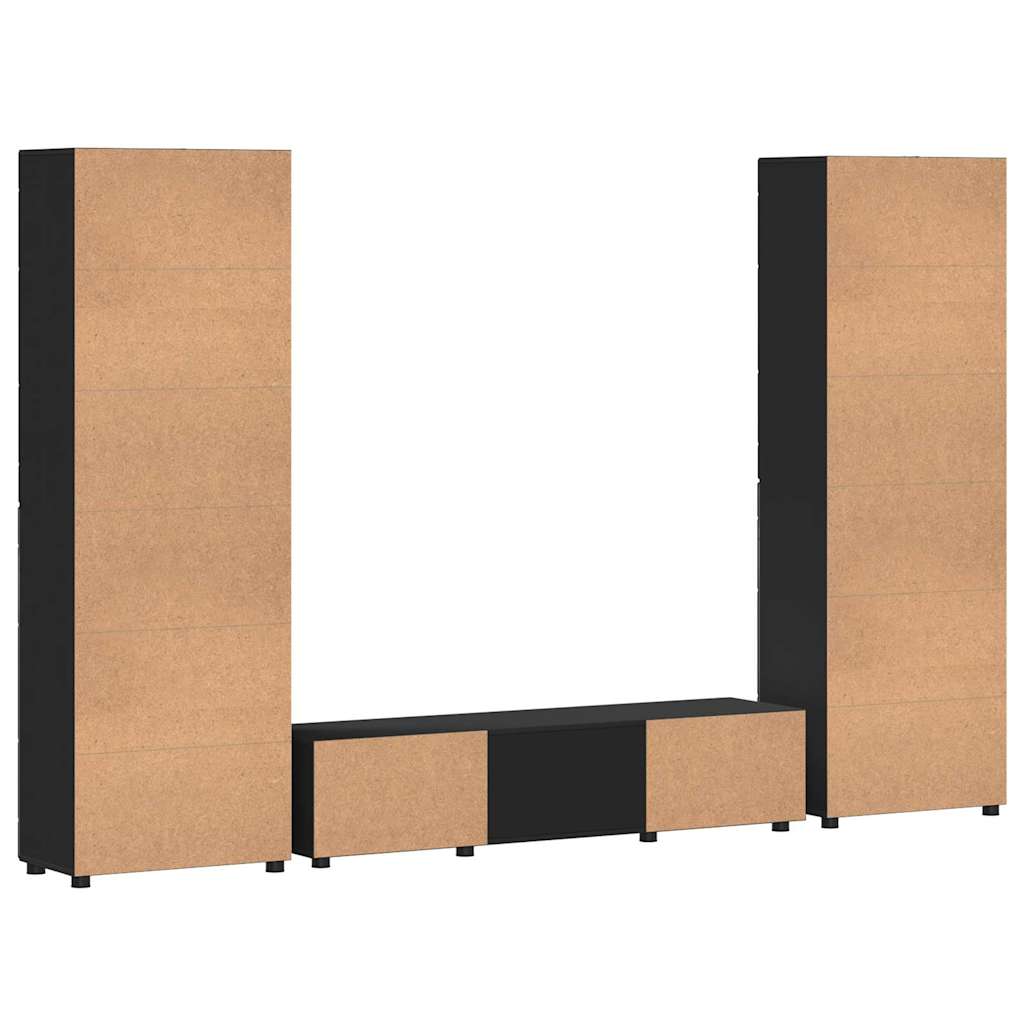 Ensemble meuble TV FLORIN 3 pcs Noir Bois d'ingénierie - XIOS
