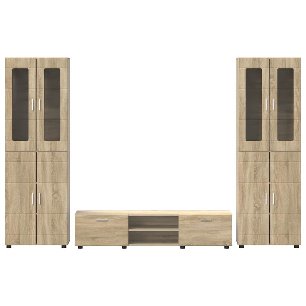 Ensemble meuble TV FLORIN 3 pcs Chêne Sonoma Bois d'ingénierie - XIOS