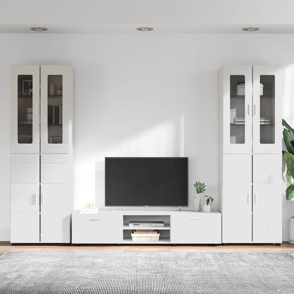 Ensemble meuble TV avec tiroir FLORIN 3 pcs Blanc brillant - XIOS
