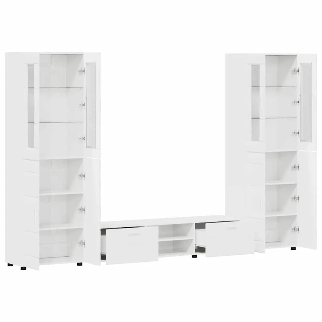 Ensemble meuble TV FLORIN 3 pc 150 x 39 x 30 cm Blanc brillant - XIOS