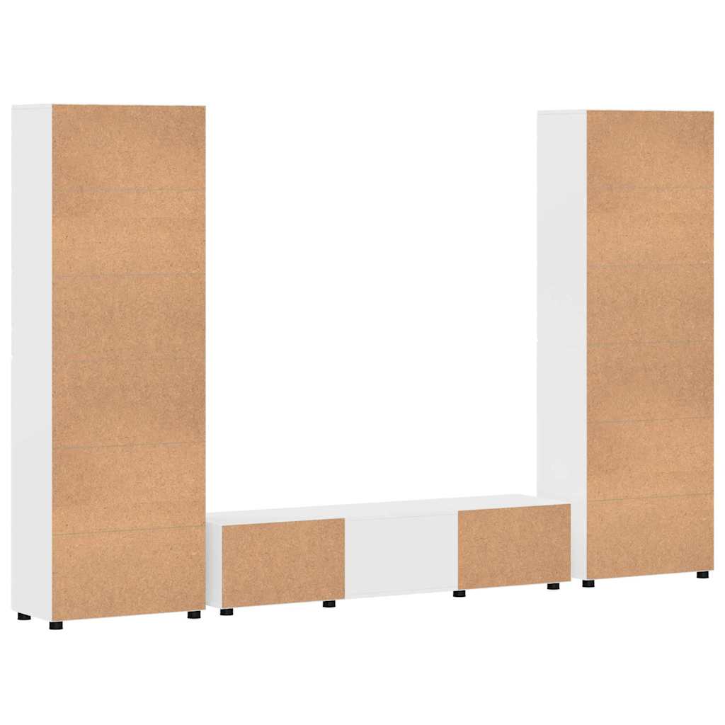 Ensemble meuble TV avec tiroir FLORIN 3 pcs Blanc brillant - XIOS