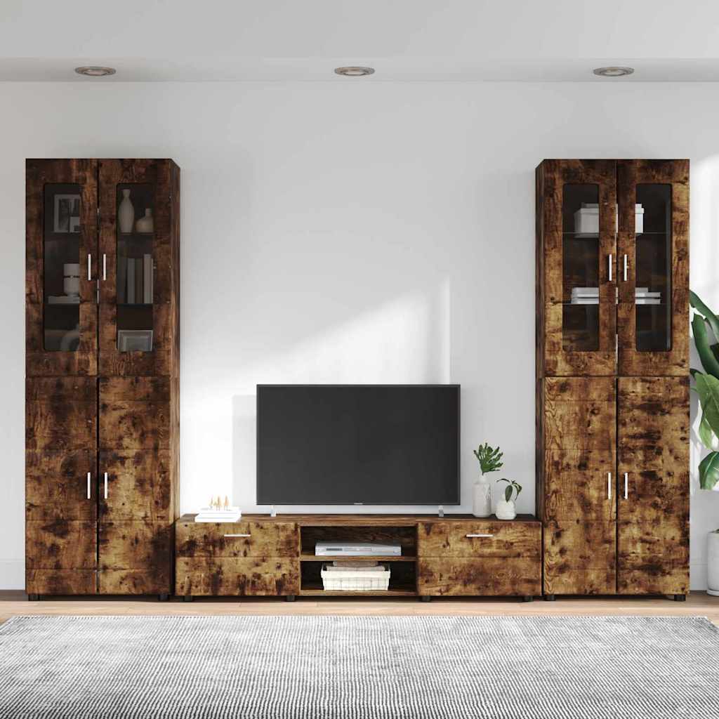 Ensemble meuble TV FLORIN 3 pcs Chêne fumé Bois d'ingénierie - XIOS