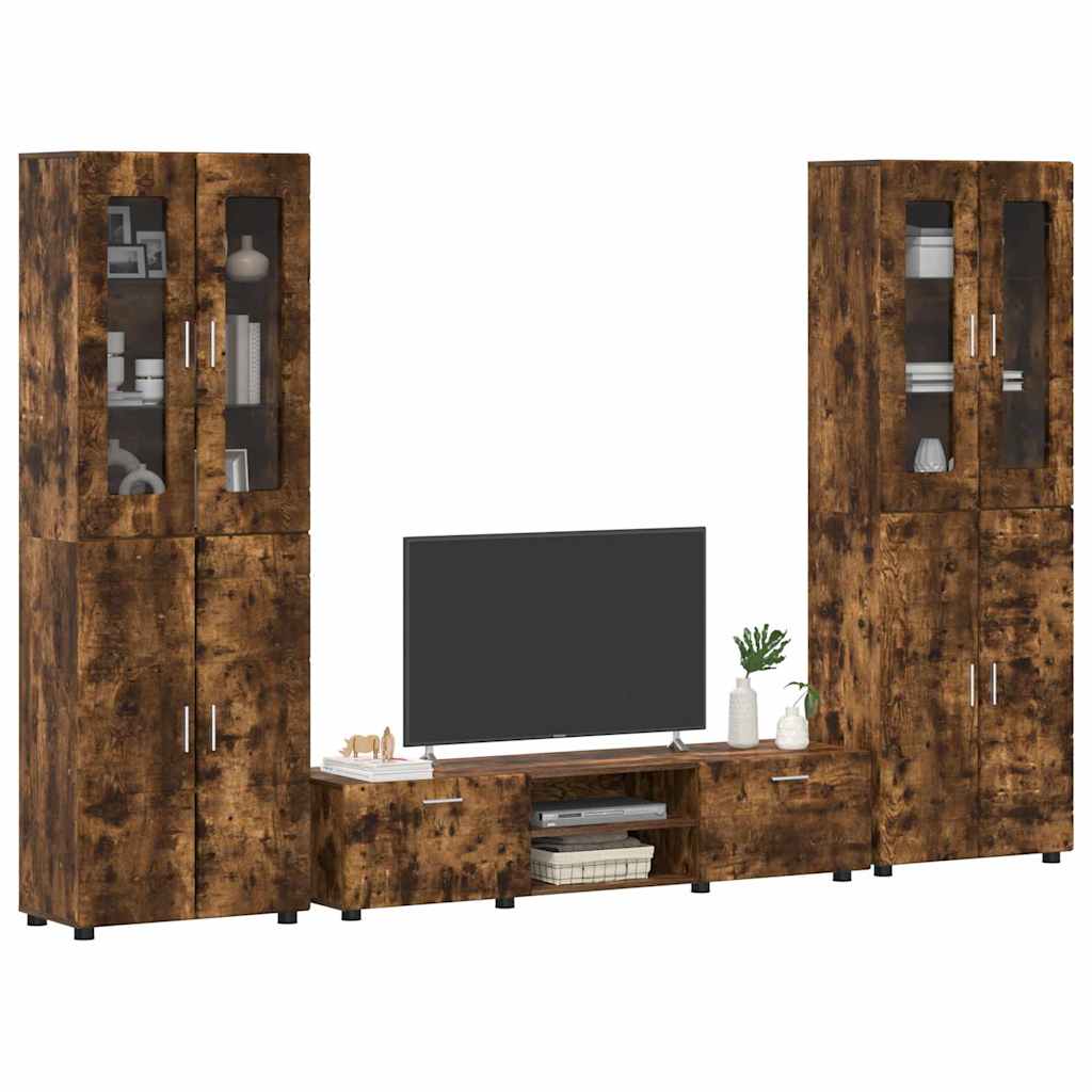 Ensemble meuble TV FLORIN 3 pcs Chêne fumé Bois d'ingénierie - XIOS