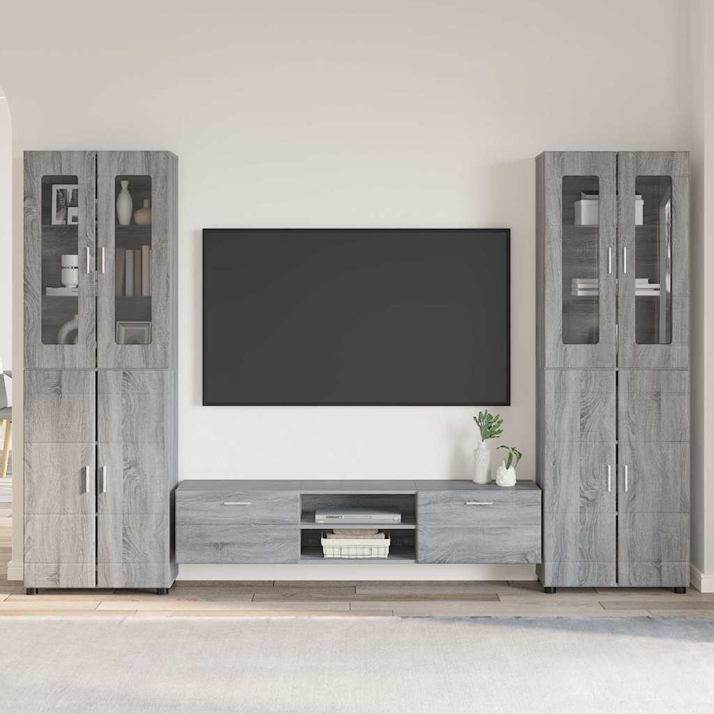 Ensemble meuble TV FLORIN 3 pcs Gris Sonoma Bois d'ingénierie - XIOS