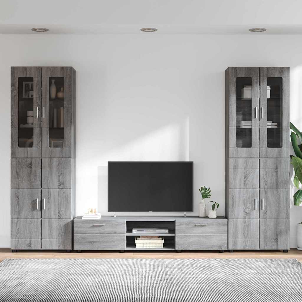Ensemble meuble TV FLORIN 3 pcs Gris Sonoma Bois d'ingénierie - XIOS