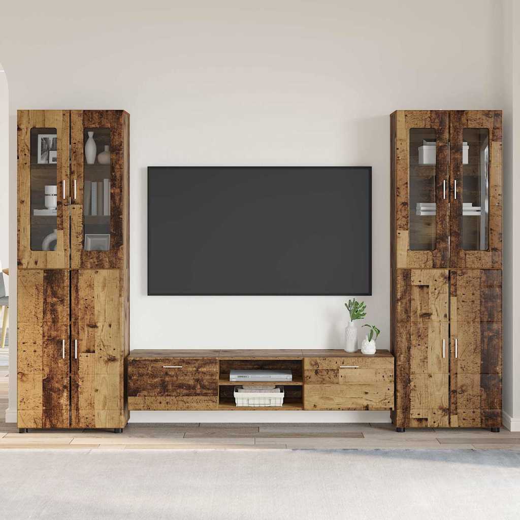 Ensemble meuble TV FLORIN 3 pcs Bois ancien Bois d'ingénierie - XIOS