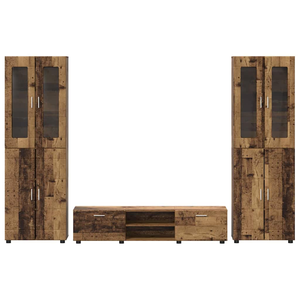 Ensemble meuble TV FLORIN 3 pcs Bois ancien Bois d'ingénierie - XIOS