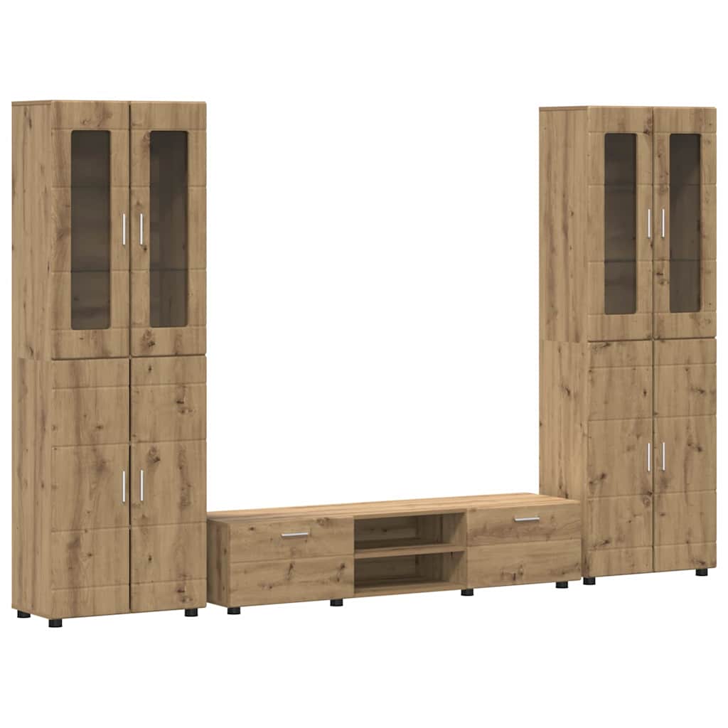 Ensemble meuble TV avec tiroir FLORIN 3 pcs Chêne artisanal - XIOS