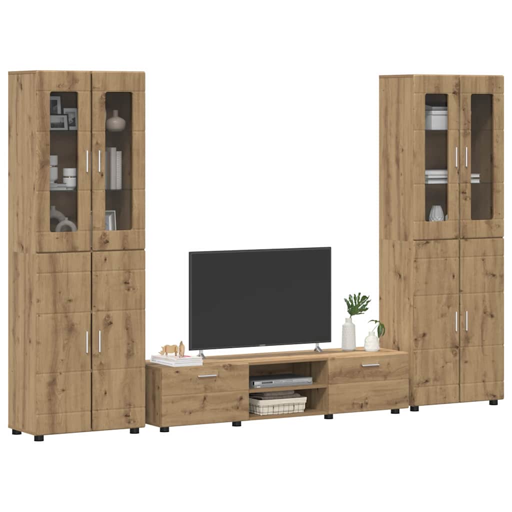 Ensemble meuble TV avec tiroir FLORIN 3 pcs Chêne artisanal - XIOS