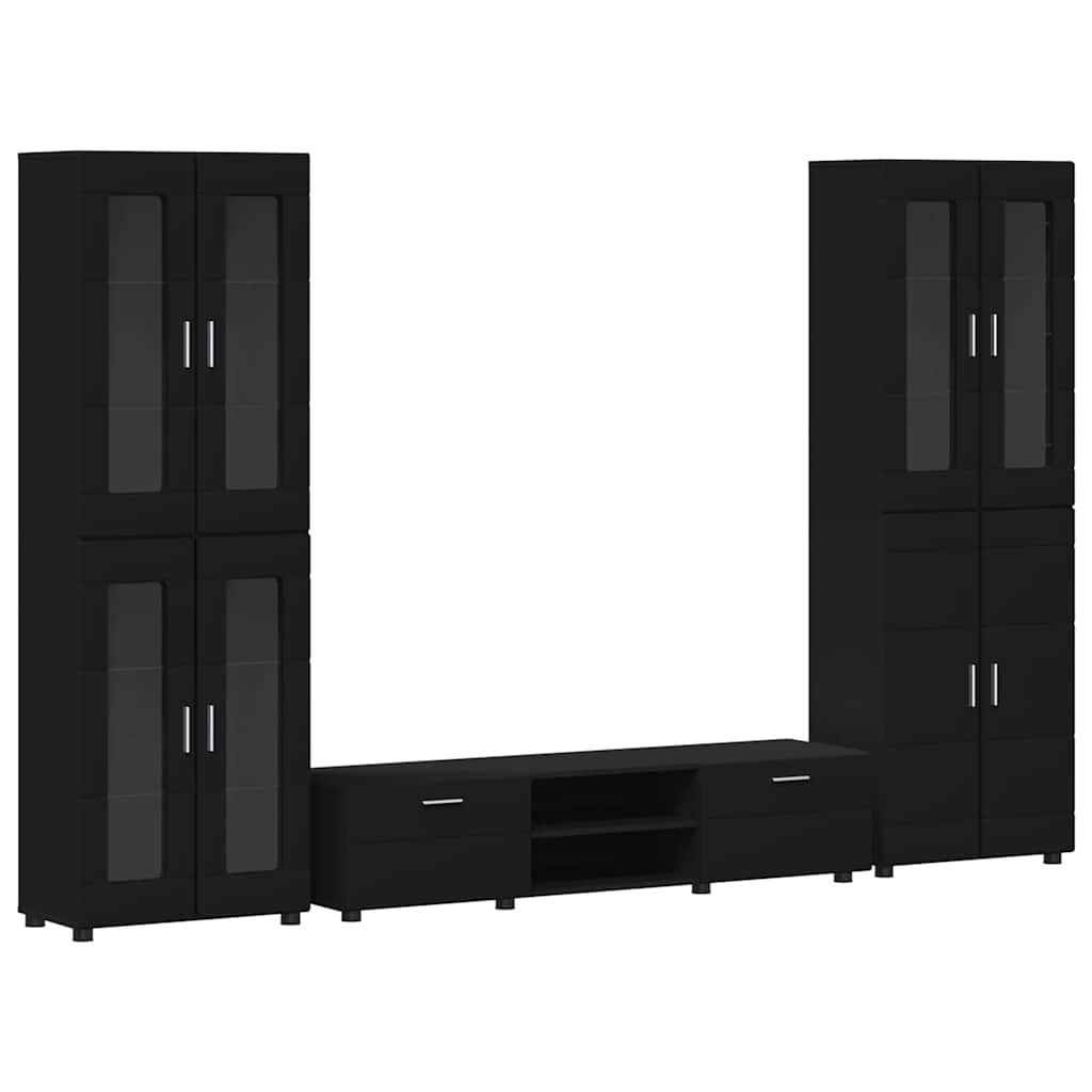 Ensemble meuble TV FLORIN 3 pcs Noir Bois d'ingénierie - XIOS