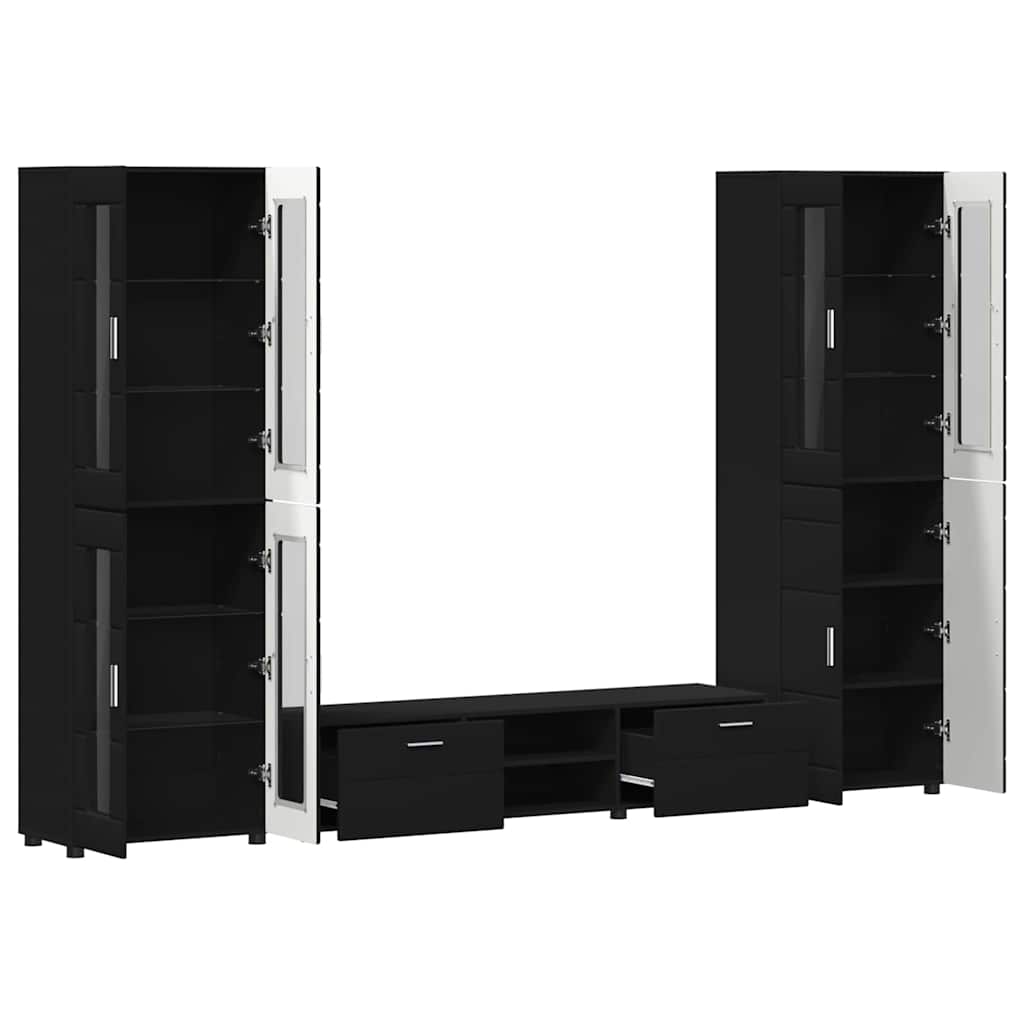 Ensemble meuble TV FLORIN 3 pcs Noir Bois d'ingénierie - XIOS
