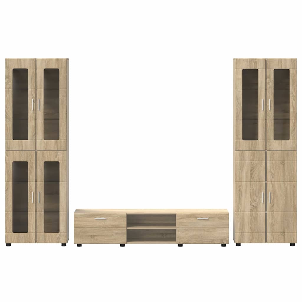 Ensemble meuble TV FLORIN 3 pcs Chêne Sonoma Bois d'ingénierie - XIOS