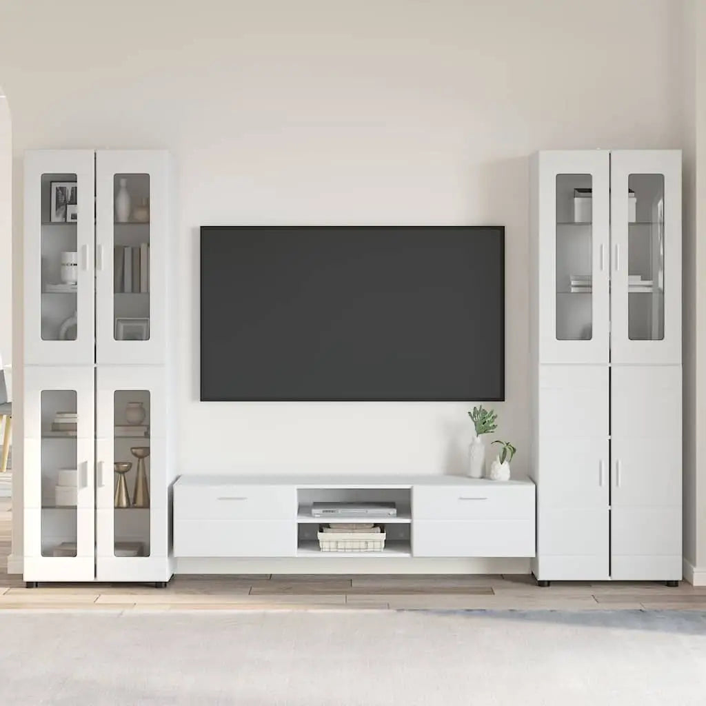 Ensemble meuble TV FLORIN 3 pc 150 x 39 x 30 cm Blanc brillant - XIOS