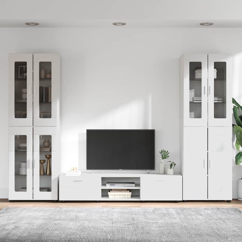 Ensemble meuble TV avec tiroir FLORIN 3 pcs Blanc brillant - XIOS