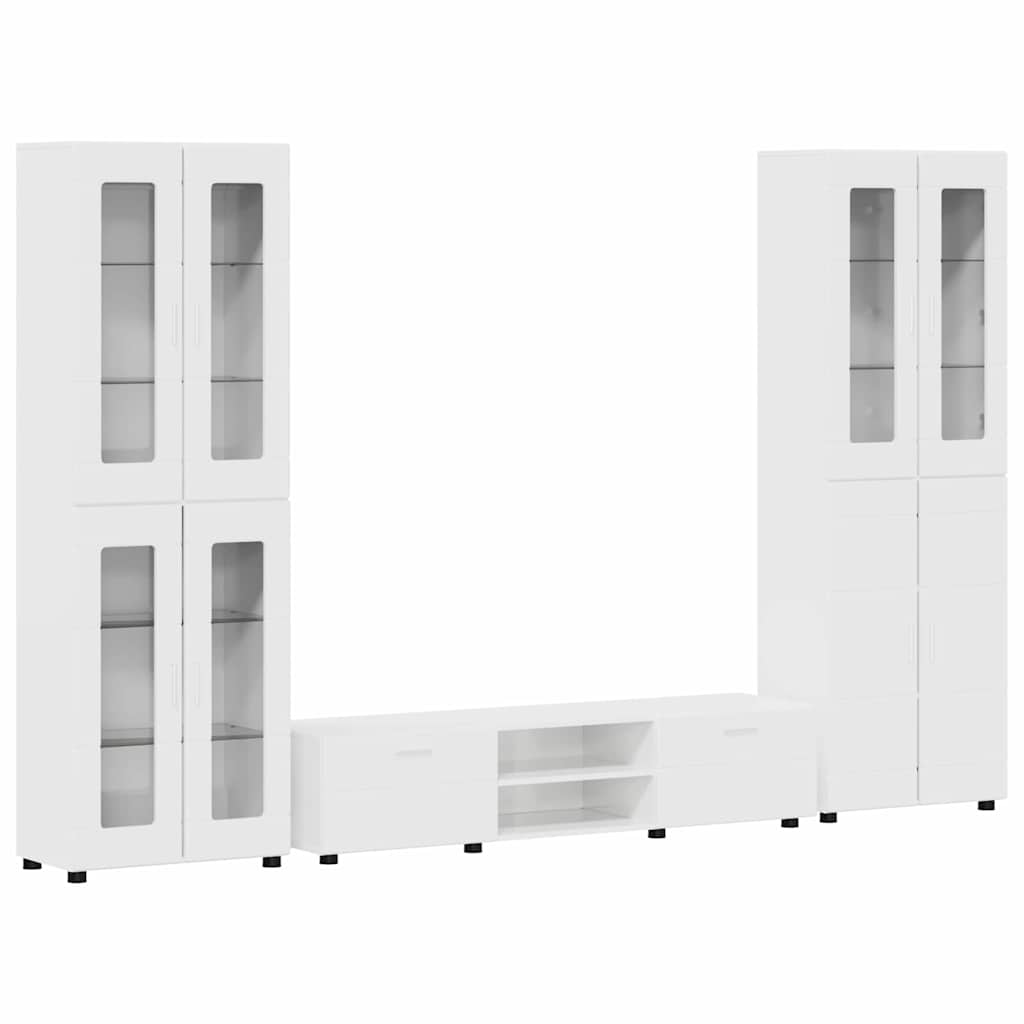 Ensemble meuble TV avec tiroir FLORIN 3 pcs Blanc brillant - XIOS