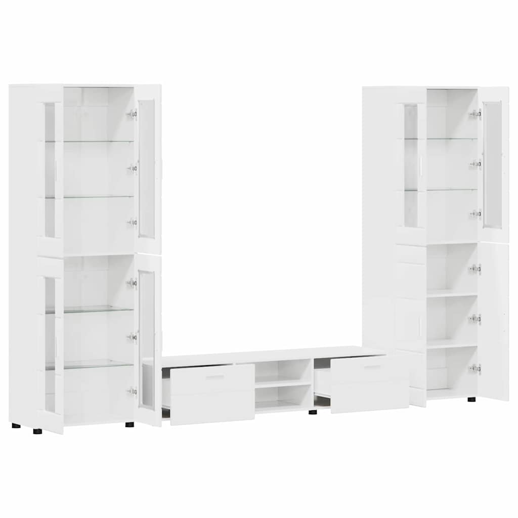 Ensemble meuble TV avec tiroir FLORIN 3 pcs Blanc brillant - XIOS