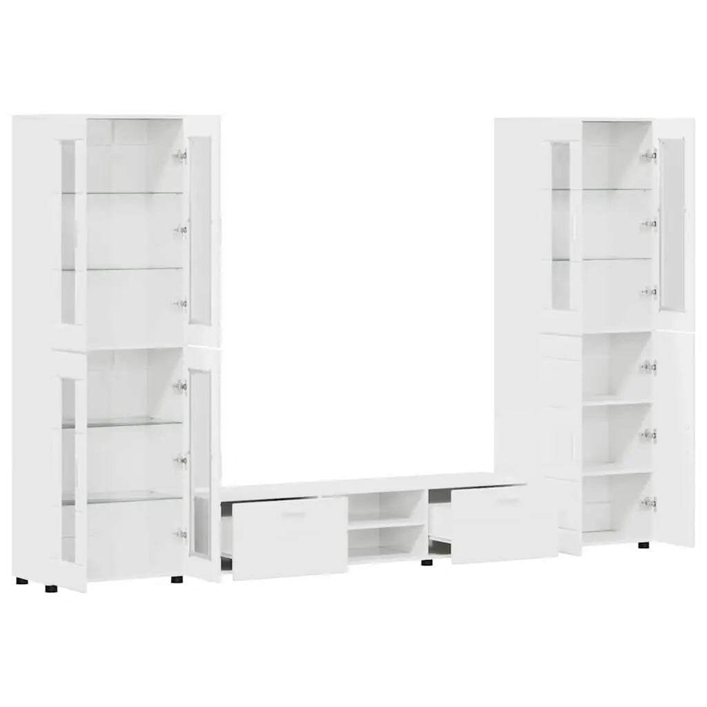 Ensemble meuble TV FLORIN 3 pc 150 x 39 x 30 cm Blanc brillant - XIOS