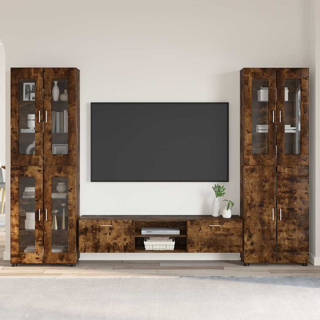 Ensemble meuble TV FLORIN 3 pcs Chêne fumé Bois d'ingénierie - XIOS