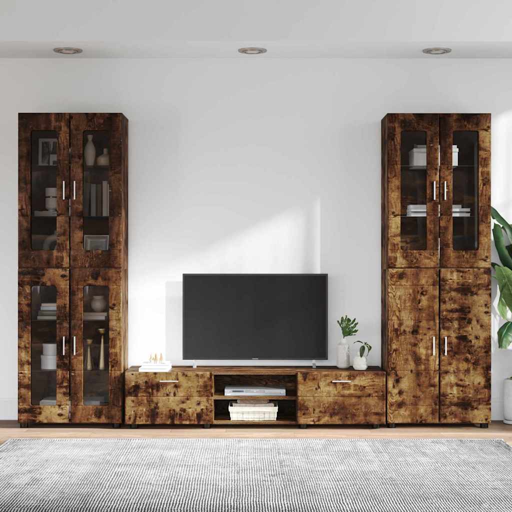 Ensemble meuble TV FLORIN 3 pcs Chêne fumé Bois d'ingénierie - XIOS